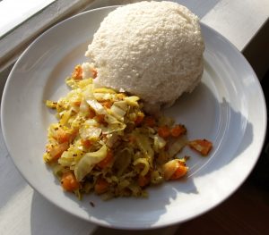 ugali and cabbage